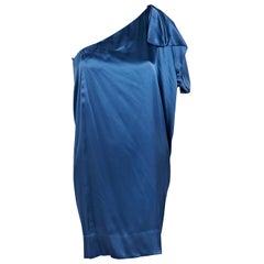Blue Stella McCartney Silk One-Shoulder Mini Dress