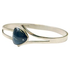 Blue stone Retro silverbracelet by Victor Jansson, Sweden 1966