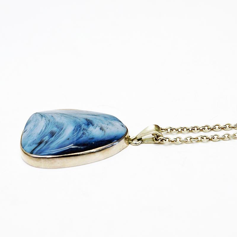 Beautiful blue 'Bergslagen stone' necklace by Ove Nordström, Skinnskatteberg 1970s. Sweden
The stone has various shades of blue color and are originally the 