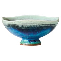 Bol en grès bleu par Berndt Friberg pour Gustavsberg Studio, Suède, années 1960