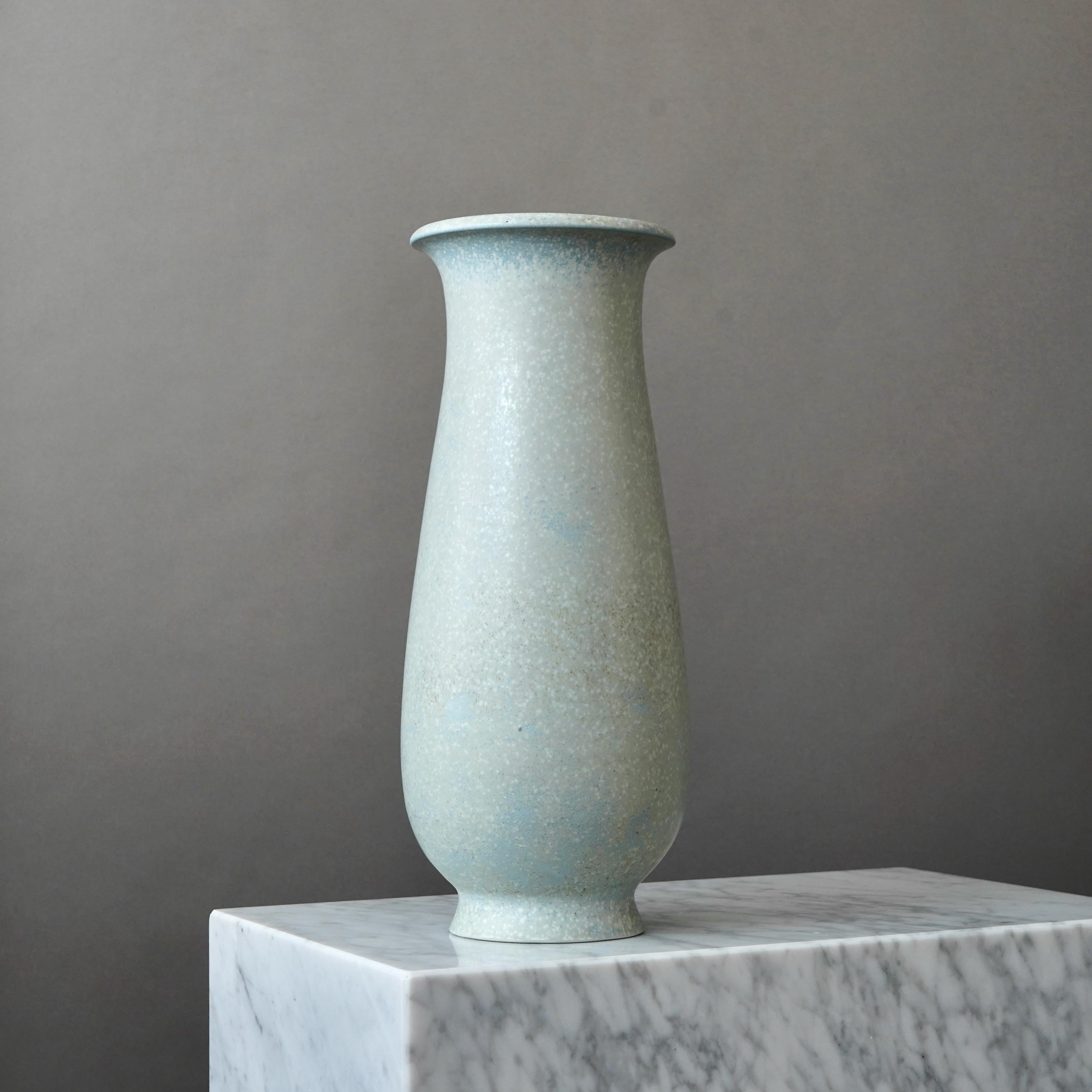 Blaue Bodenvase aus Steingut von Gunnar Nylund für Rorstrand, Schweden, 1940er Jahre im Angebot 1