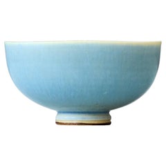 Blue Stoneware Miniature Bowl by Berndt Friberg. Gustavsberg, Sweden, 1960s