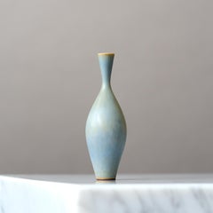 Blue Stoneware Miniature Vase by Berndt Friberg. Gustavsberg Studio Sweden 1960s