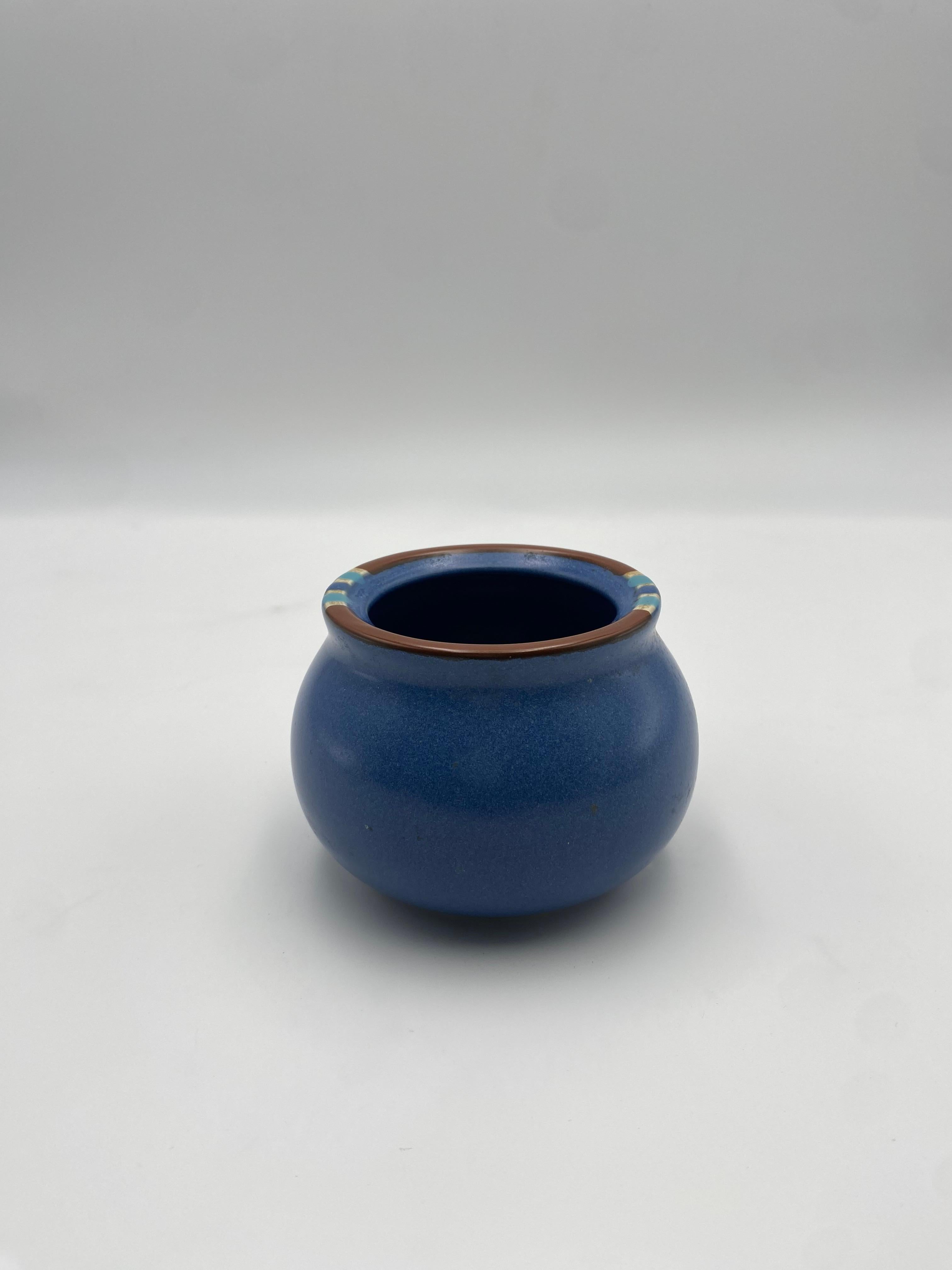 Late 20th Century Blue Stoneware Open Bowl By Dansk  For Sale