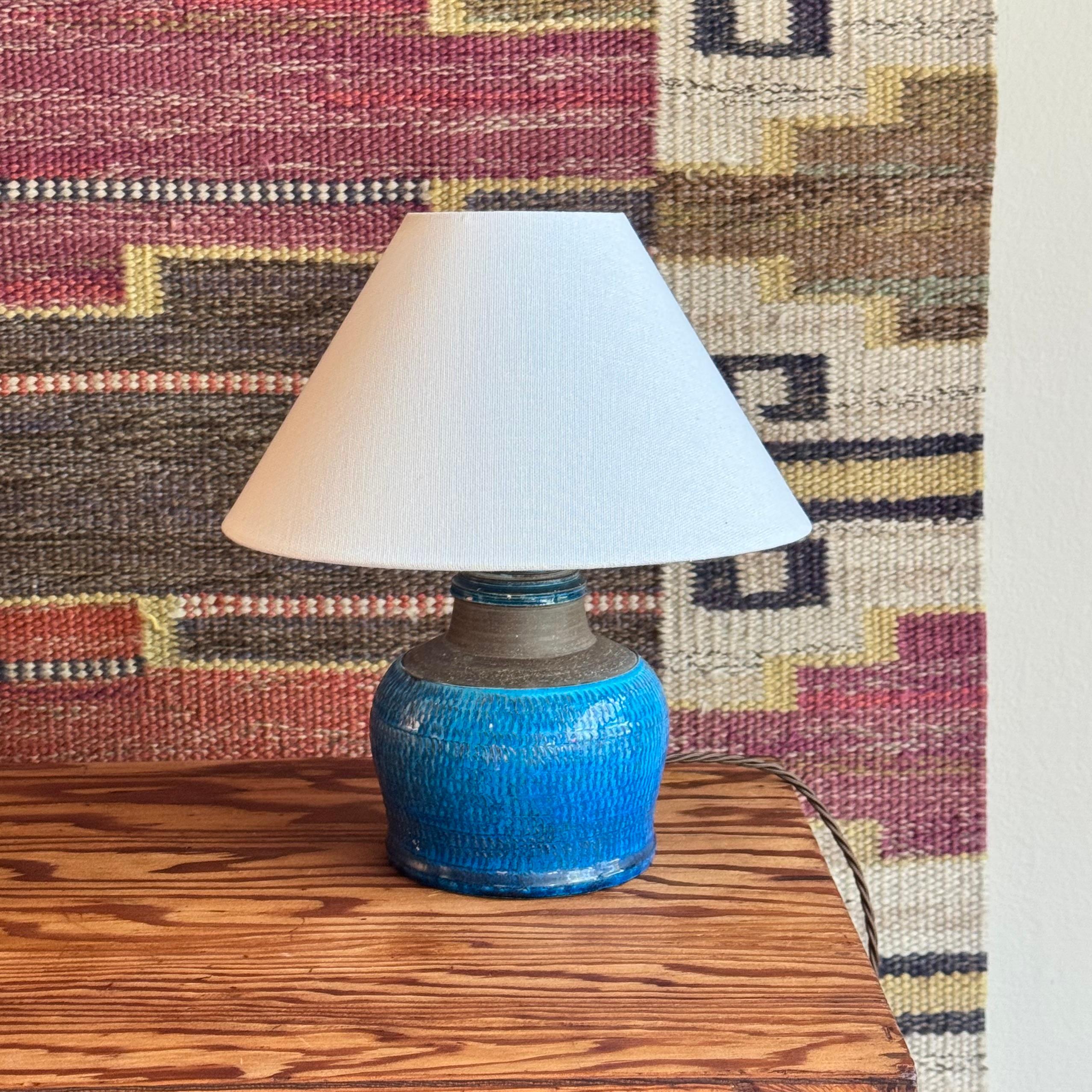 Gres azul/ Lámpara de mesa nº 4/ Nils Kähler, Dinamarca/ Años 60 Cerámico en venta