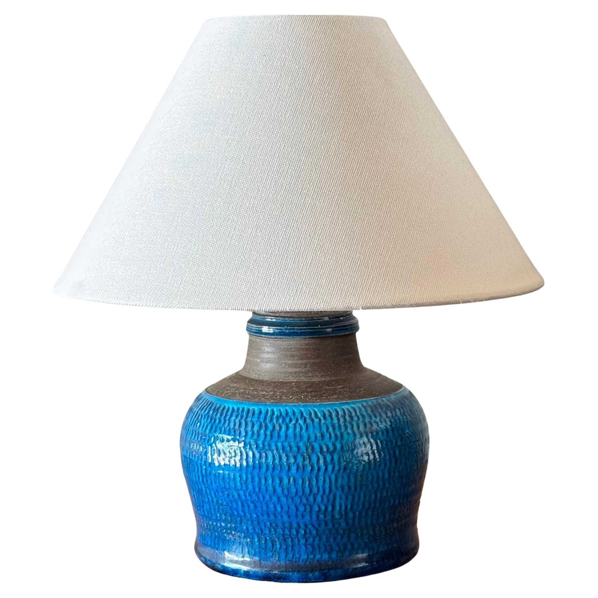 Gres blu/ Lampada da tavolo #4/ Nils Kähler, Danimarca/ Anni '60