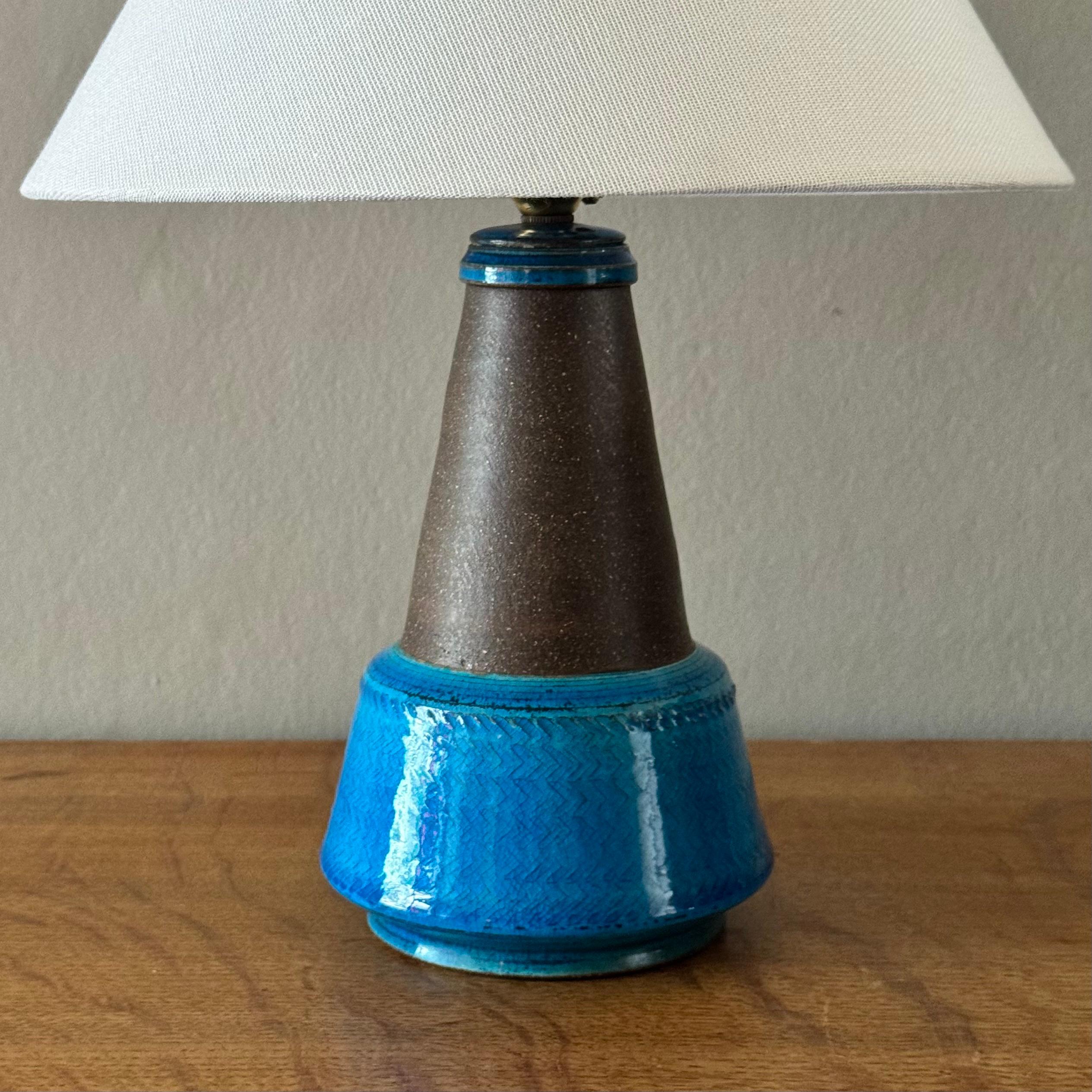 Danois Grès bleu/ Lampe de table #5/ Nils Kähler, Danemark/ 1960s en vente