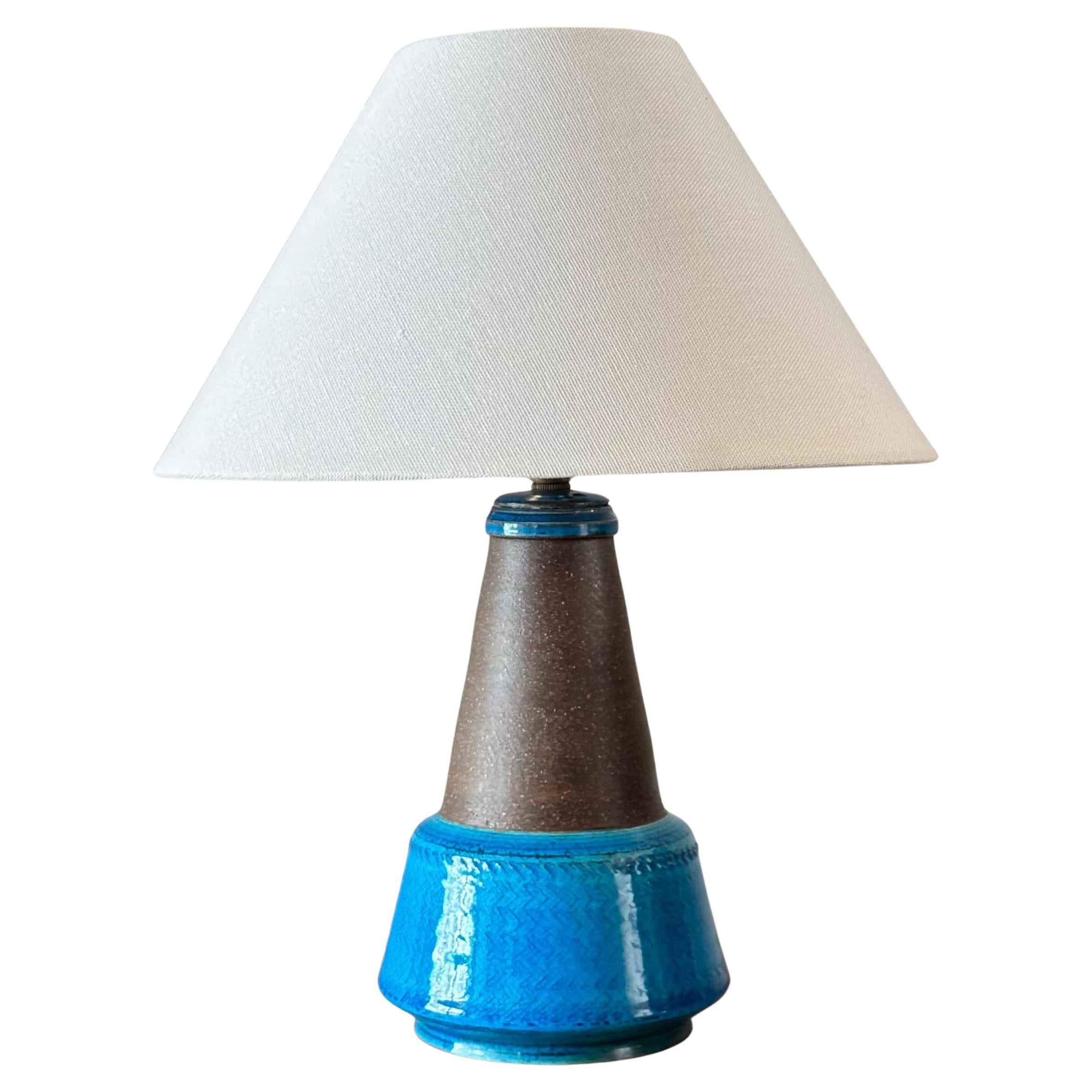 Gres blu/ Lampada da tavolo #5/ Nils Kähler, Danimarca/ Anni '60
