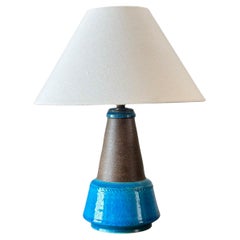 Blue Stoneware/ Table Lamp #5/ Nils Kähler, Denmark/ 1960s