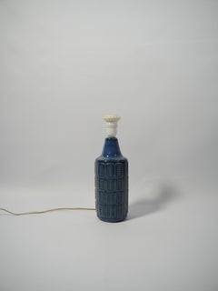Blaue Steingut-Tischlampe von Einar Johansen für Søholm, Dänemark 1960er Jahre