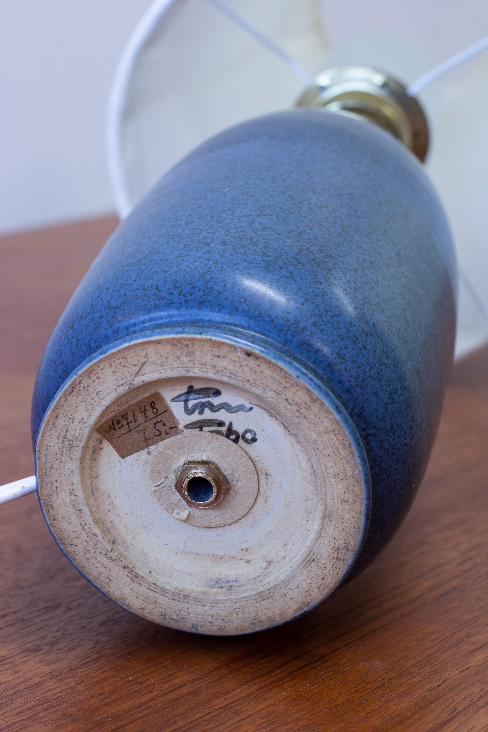 Laiton Lampe de table bleue Eric och Ingrid Triller, ToBo, Suède en vente
