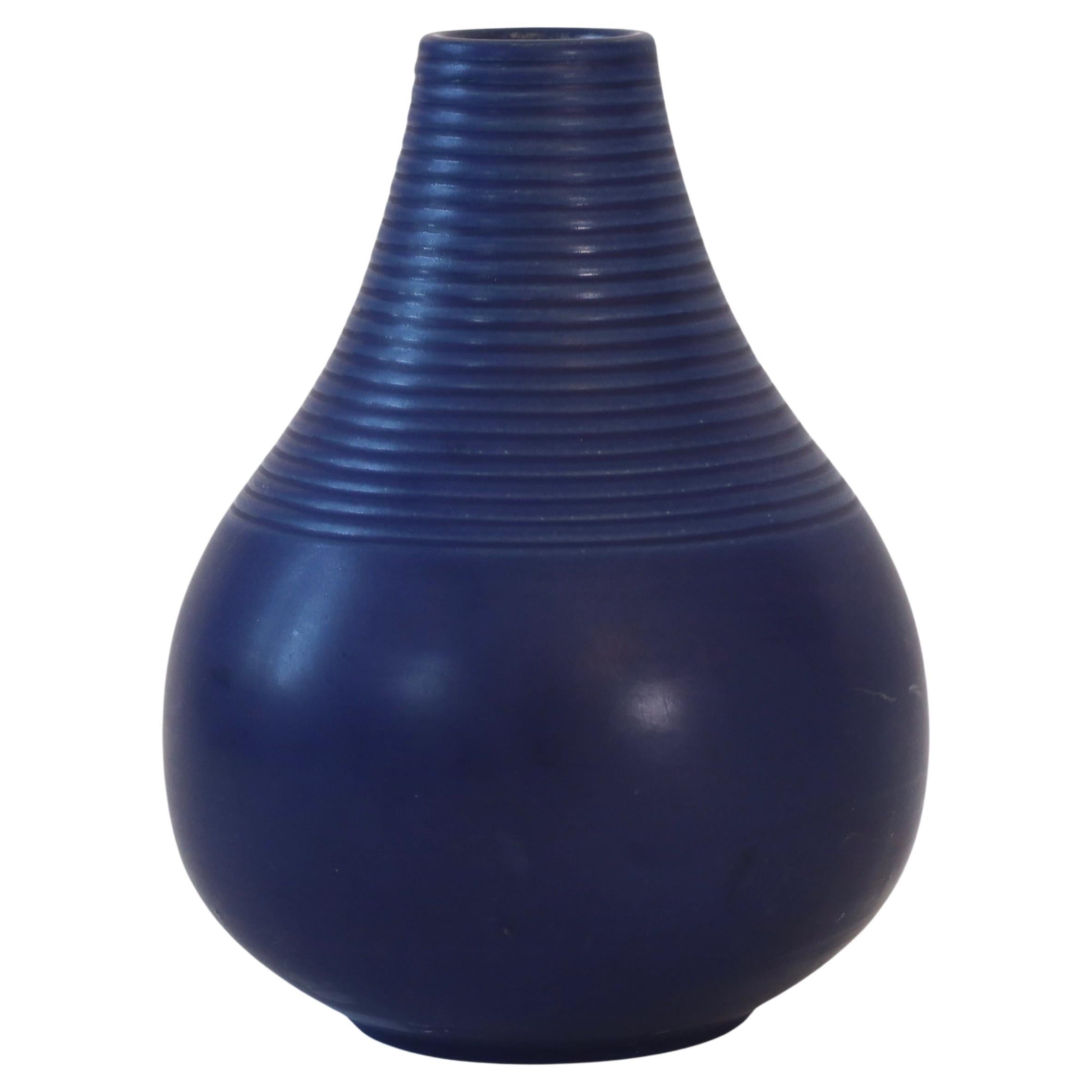 Vase en grès bleu d'Axel Sorensen pour P. Ipsens Enke, années 1940, Danemark