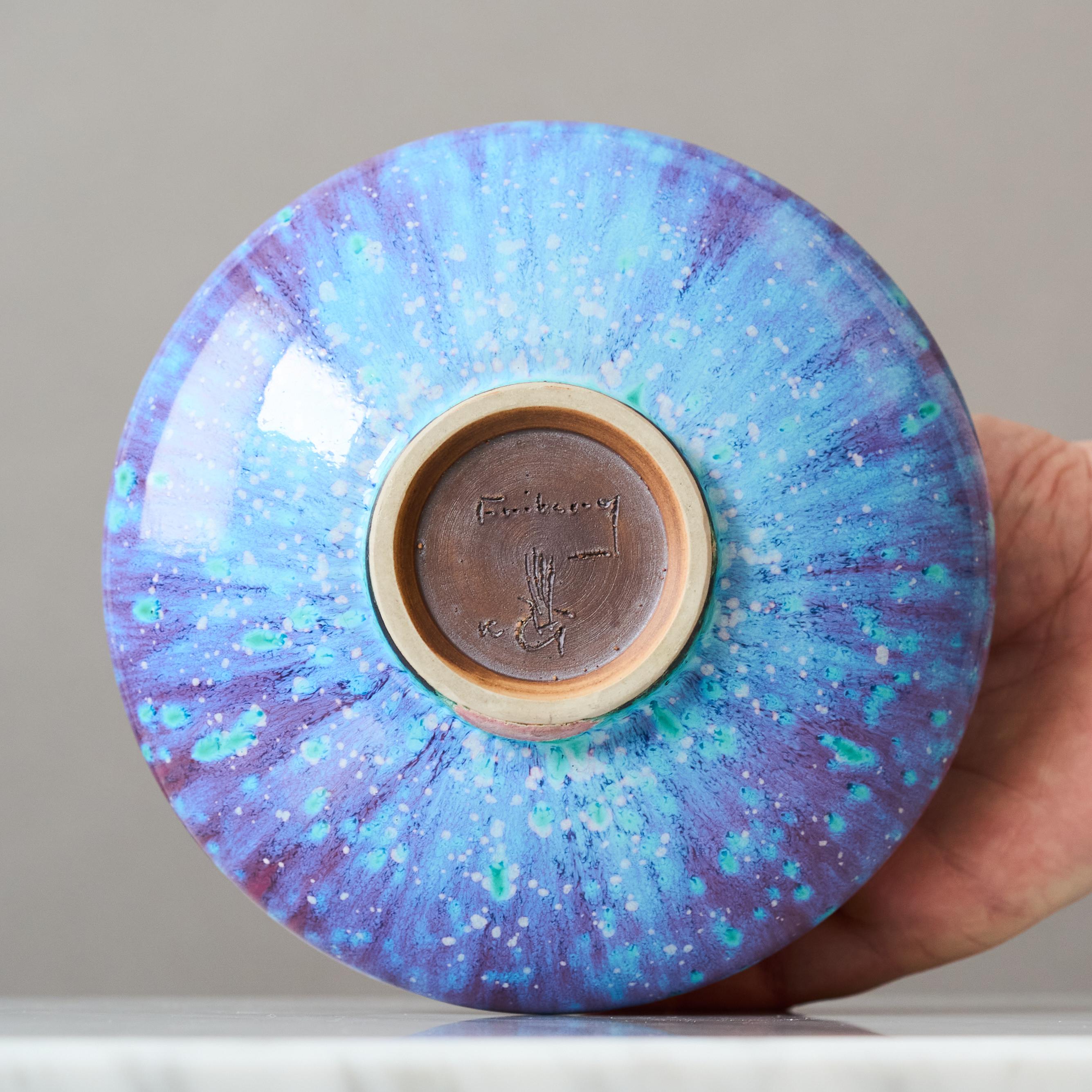 Jarrón de gres azul de Berndt Friberg para Gustavsberg Studio, Suecia, 1969 siglo XX en venta