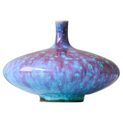 Jarrón de gres azul de Berndt Friberg para Gustavsberg Studio, Suecia, 1969