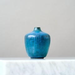 Blue Stoneware Vase by Gunnar Nylund for Nymolle, Denmark, 1960s.