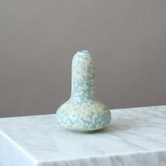 Vaso in gres blu di Gunnar Nylund per Rorstrand, Svezia, anni 1950.