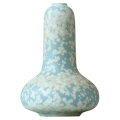 Vaso in gres blu di Gunnar Nylund per Rorstrand, Svezia, anni 1950.