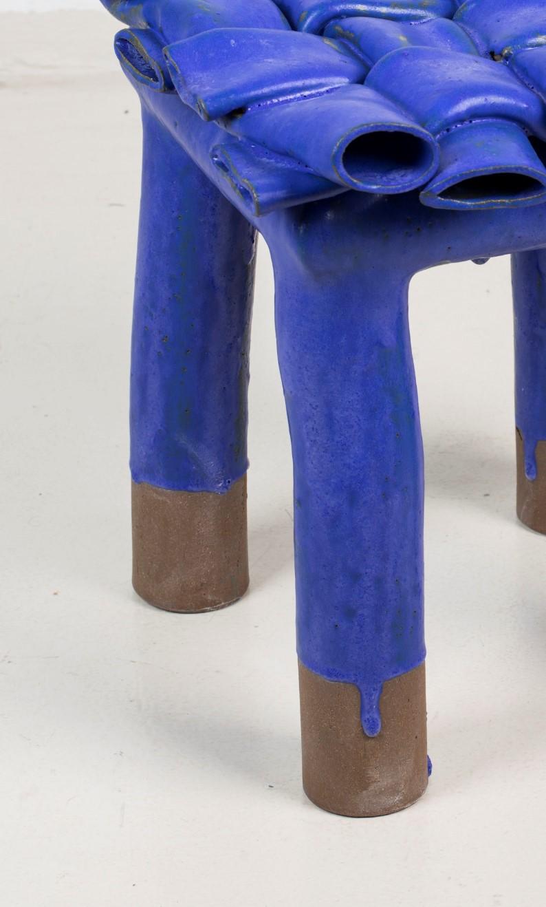 Contemporary Blue Stool by Milan Pekař For Sale