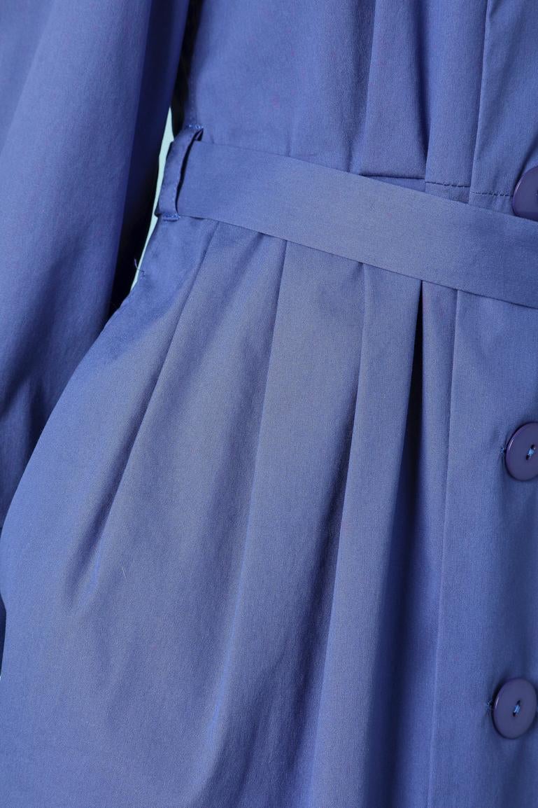 Blue stretch cotton wrap dress Jean-Paul Gaultier Femme For Sale 1