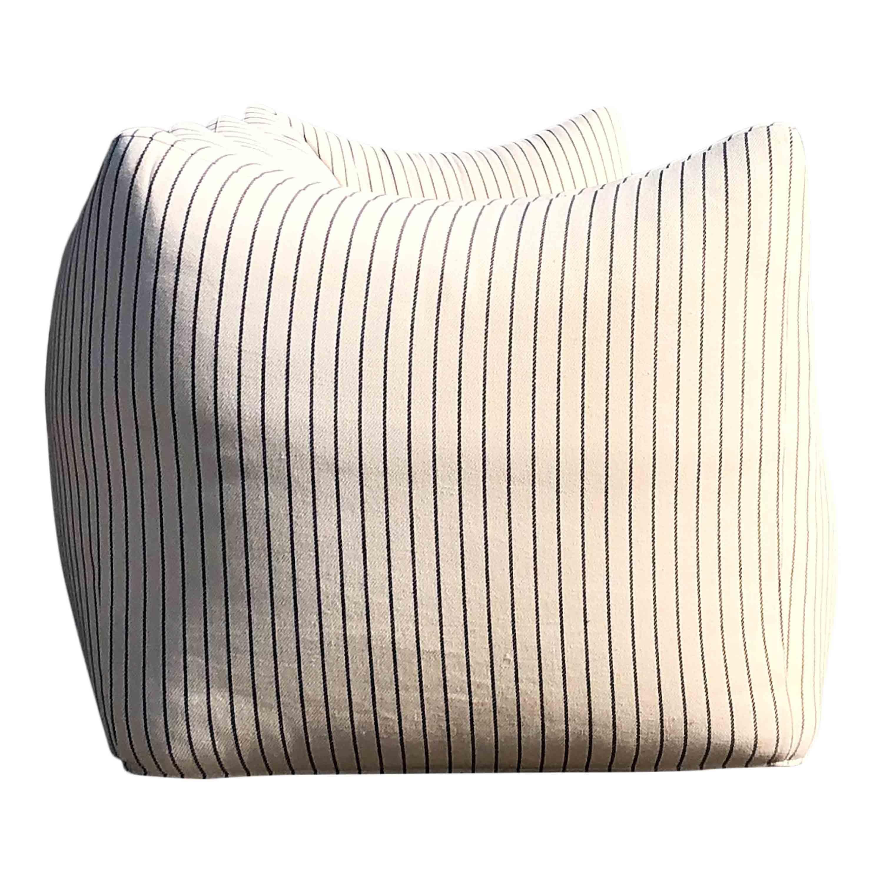 Blue Striped “Le Bambole” Living Room Set by Mario Bellini for B&B Italia, 1974 7