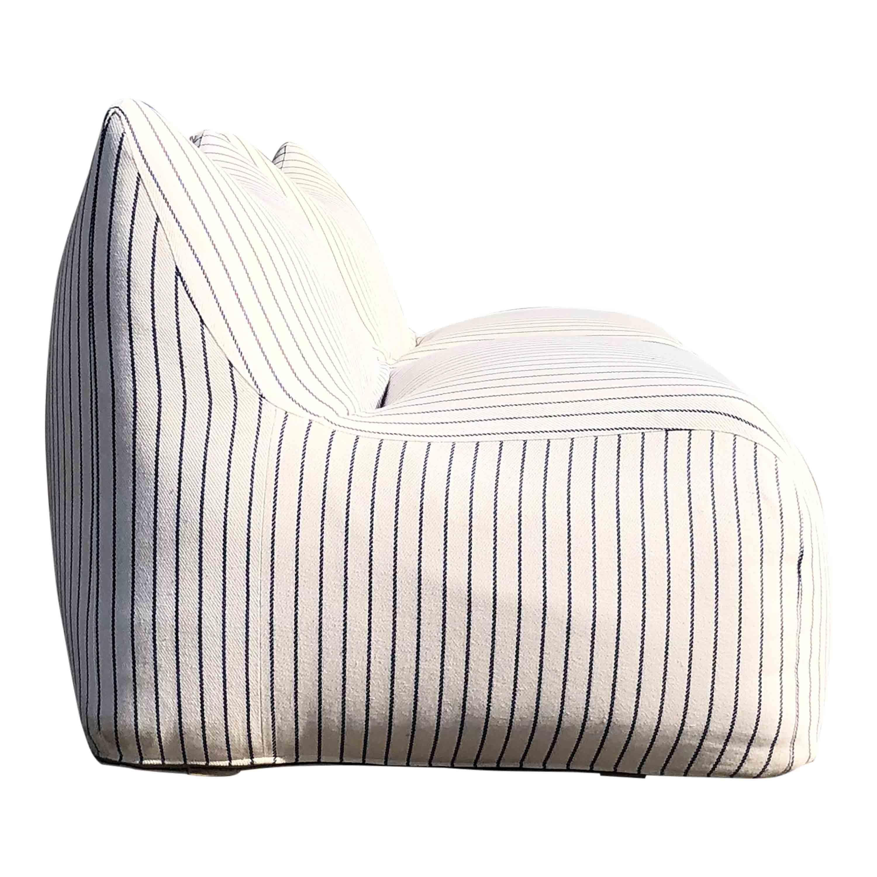 Blue Striped “Le Bambole” Living Room Set by Mario Bellini for B&B Italia, 1974 8