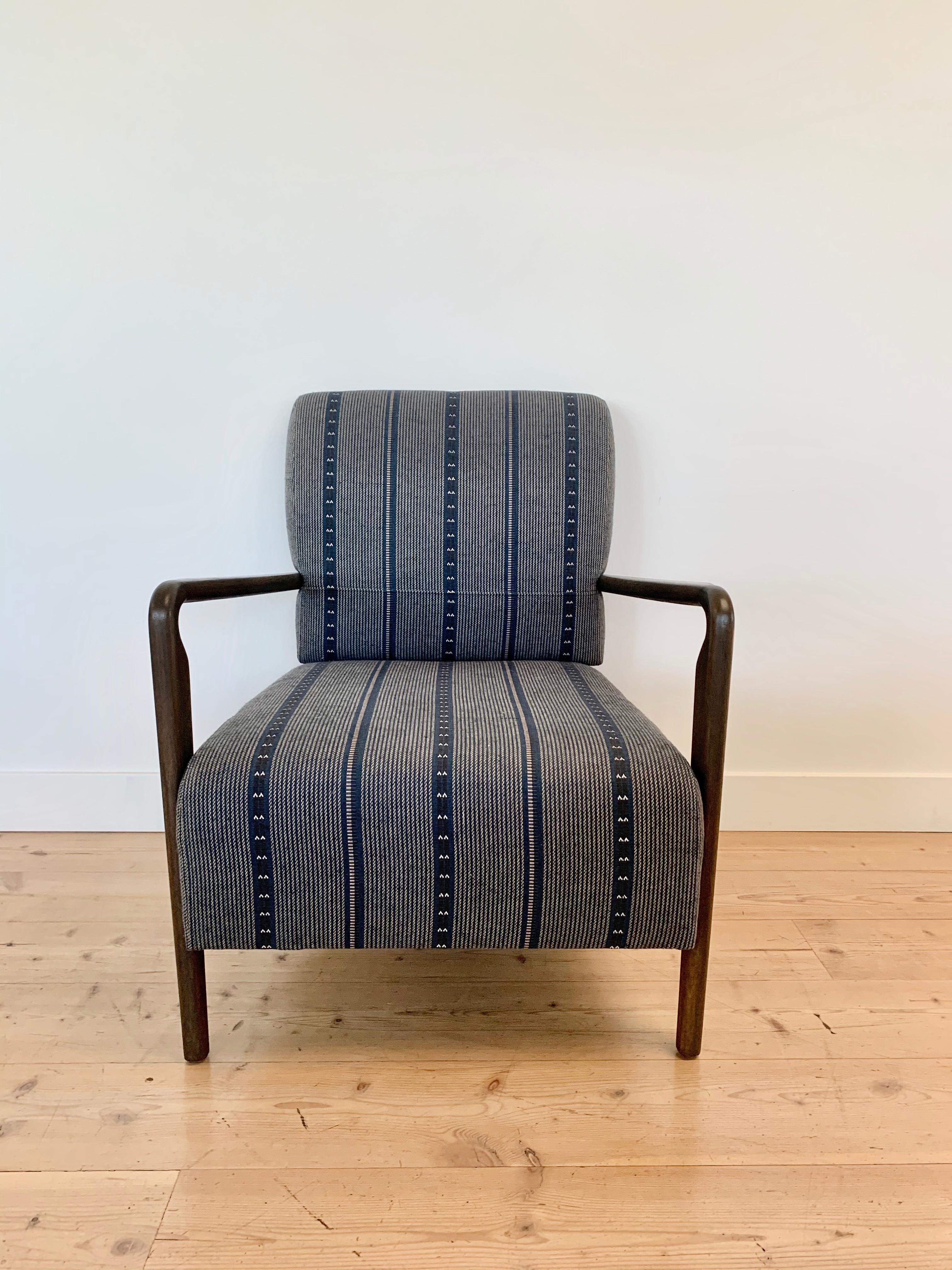 The Niguel lounge chair is a French inspired design with a sculptural solid wood frame and an upholstered seat. Only available in oak. Shown here in Light Greywashed Oak. 

The Lawson-Fenning Collection is designed and handmade in Los Angeles,