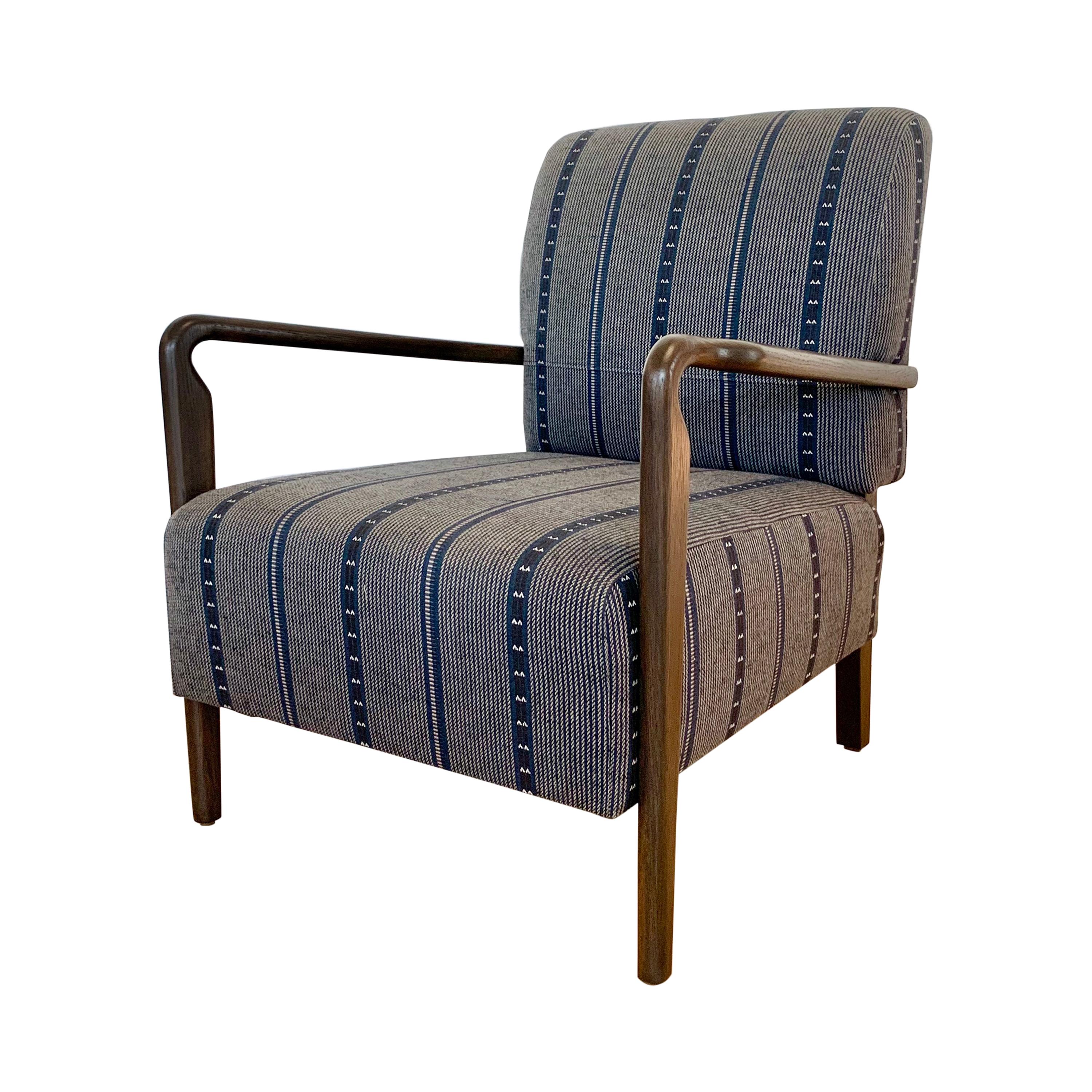 Blue Striped Niguel Lounge Chair by Lawson-Fenning, in Stock