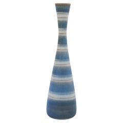 Blue Striped Vase Gunnar Nylund, Rörstrand, 1950s Mid Century Vintage