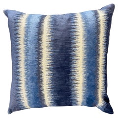 Blue Striped Velvet Flash Pillow
