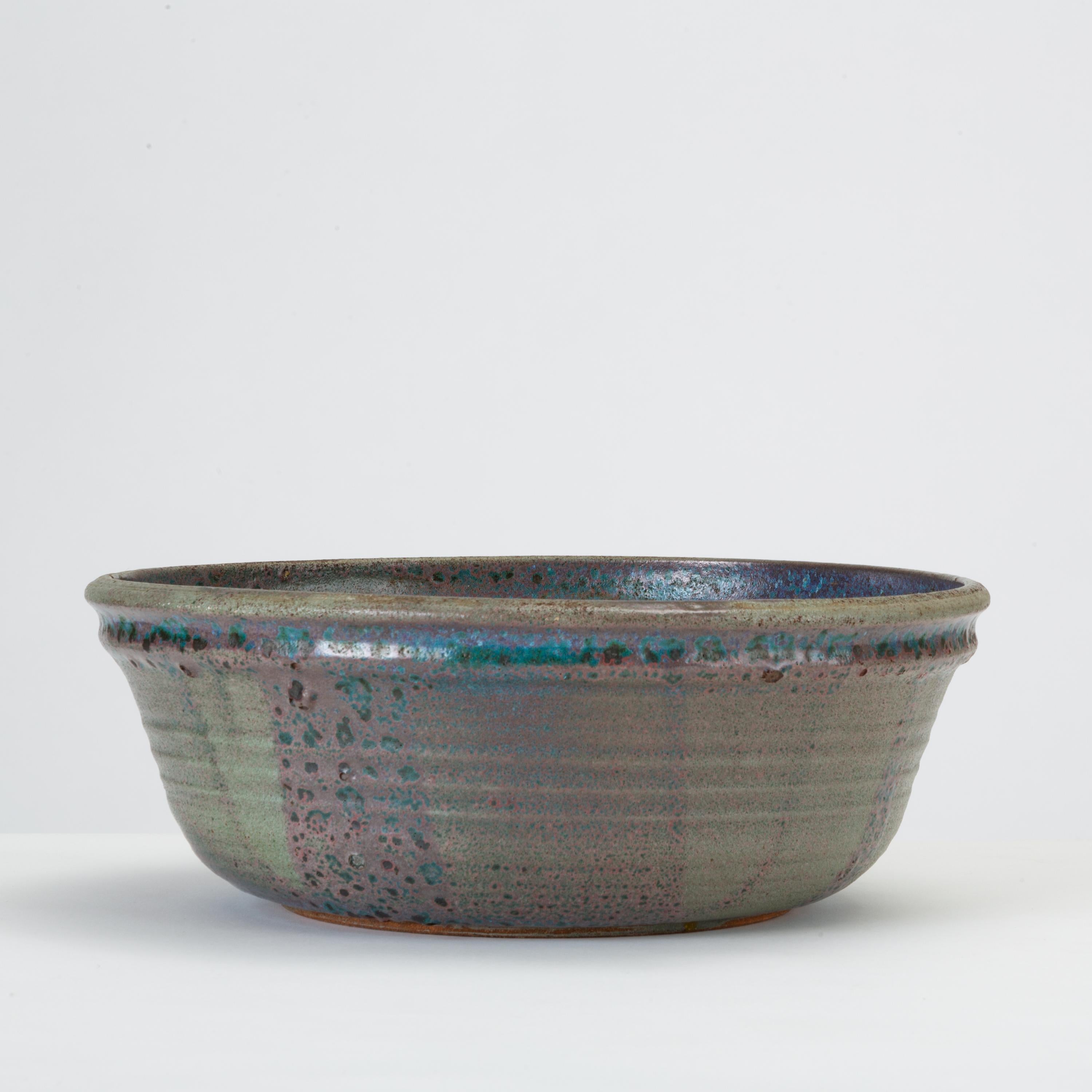 American Blue Studio Pottery Serving Bowl