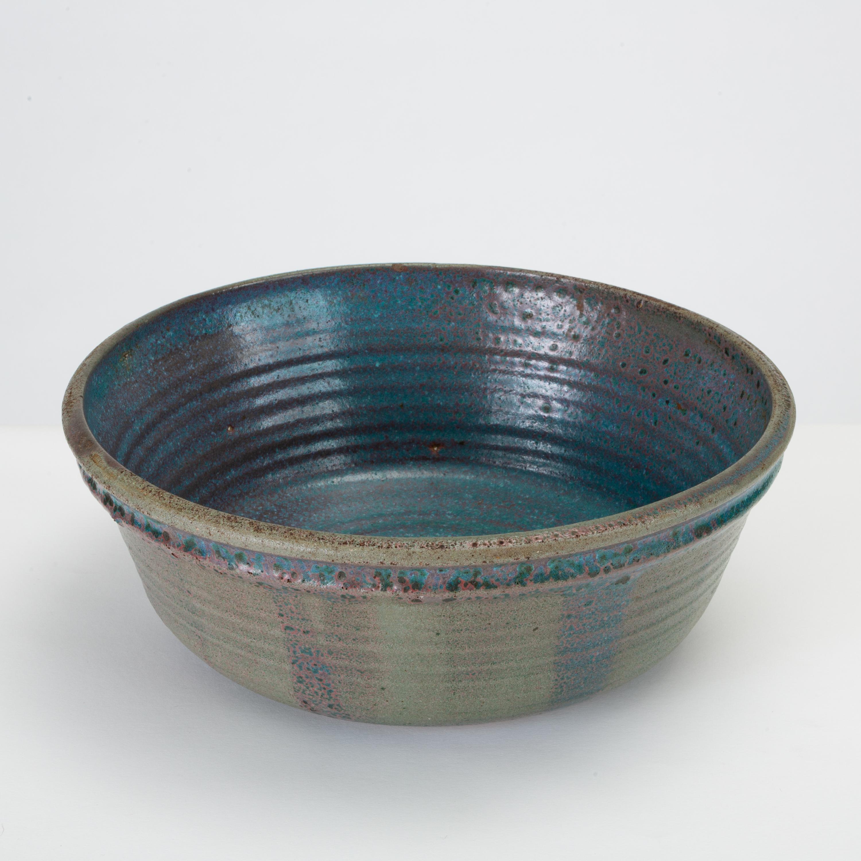 20th Century Blue Studio Pottery Serving Bowl
