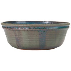 Vintage Blue Studio Pottery Serving Bowl