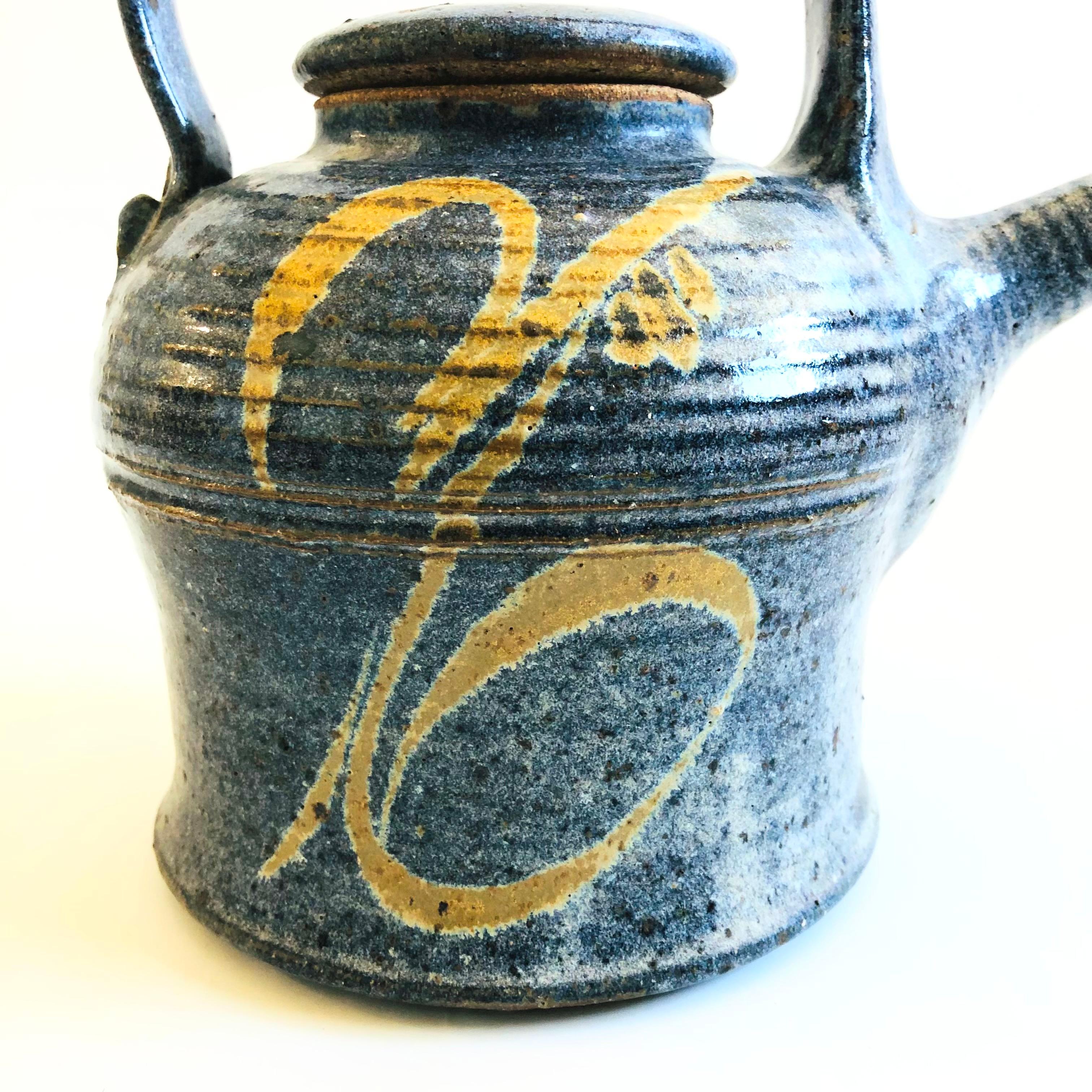 Tetera azul de Studio Pottery siglo XX en venta