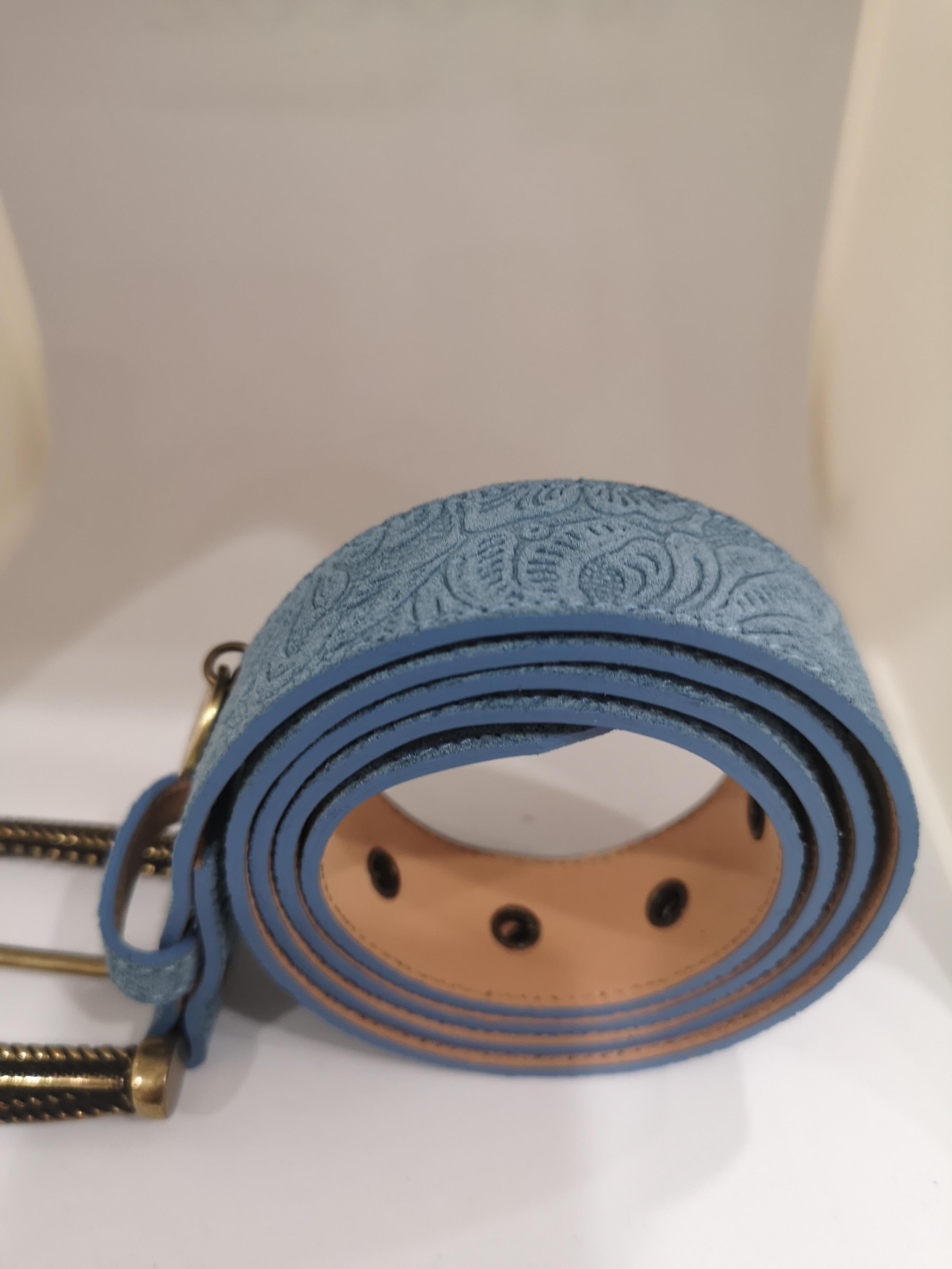 Women's or Men's Blue suede leather belt