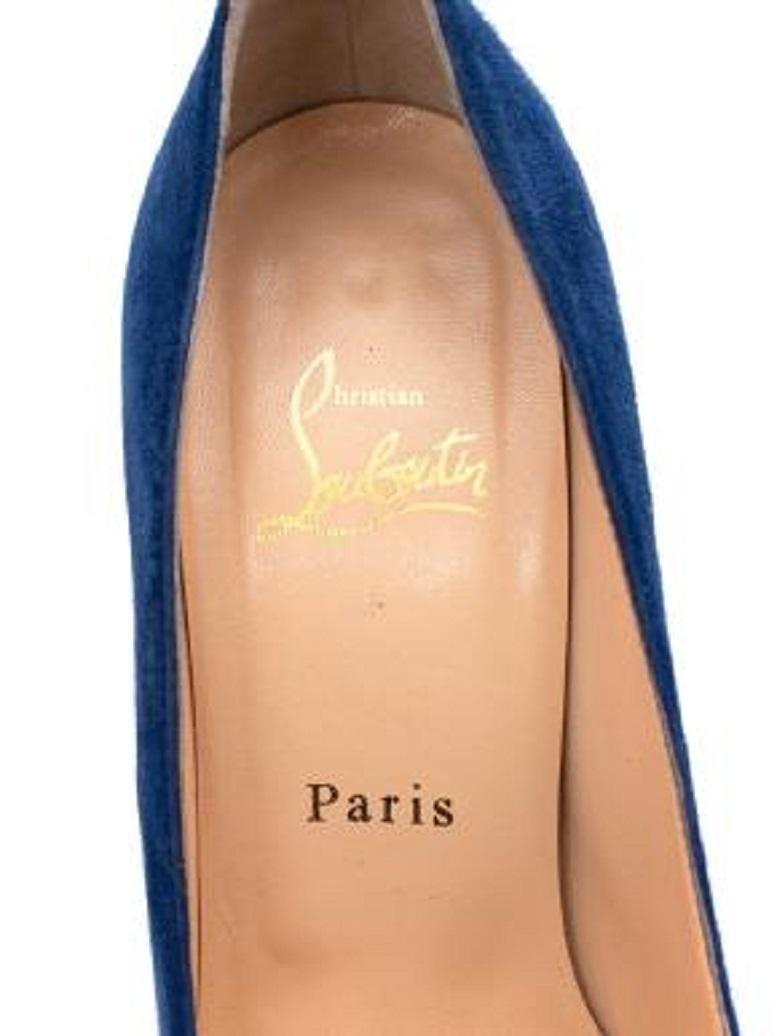blue suede louboutin heels