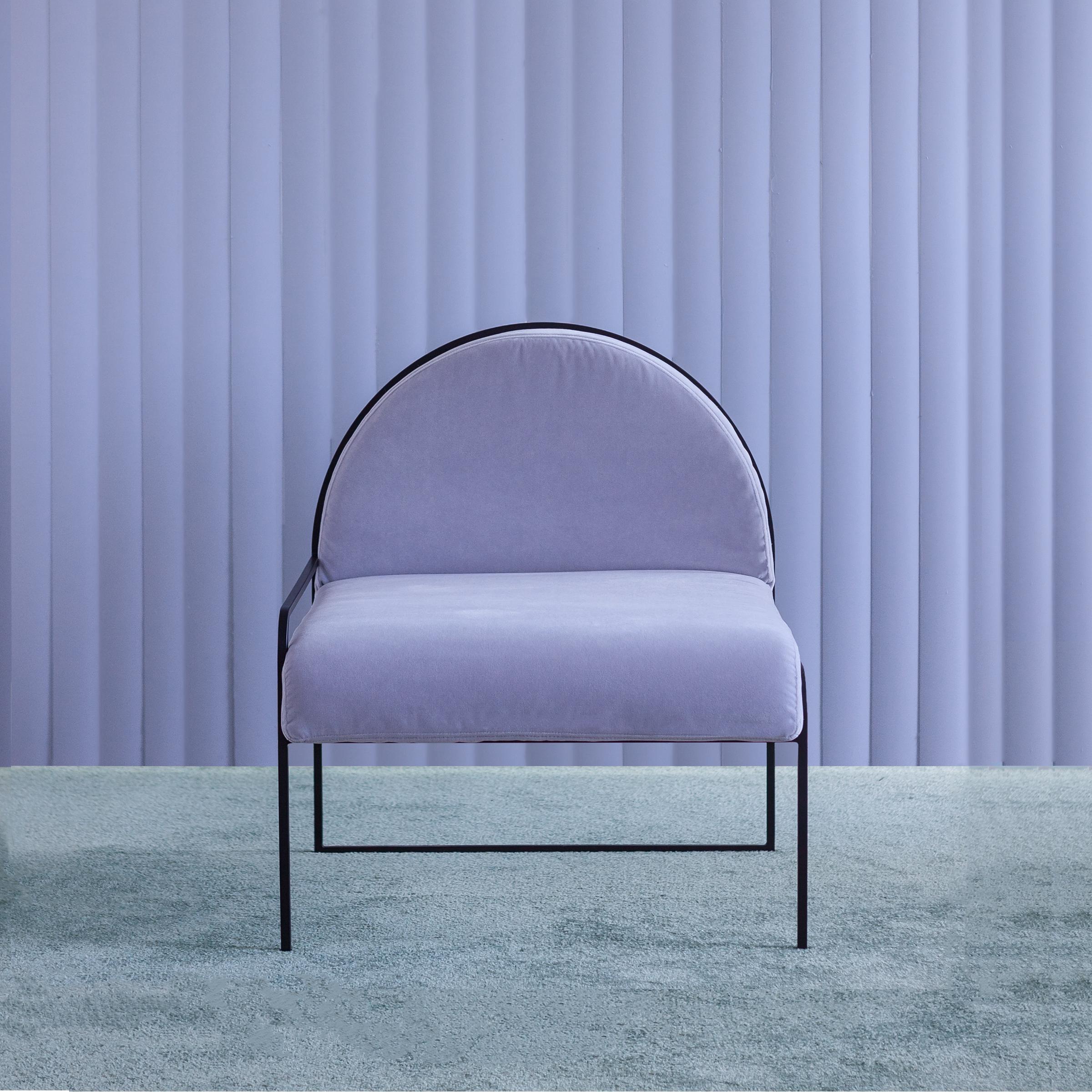 American Blue SW Velvet Chair by Soft-Geometry For Sale
