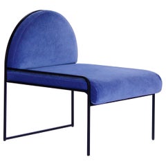 Sedia in velluto blu SW di Soft Geometry
