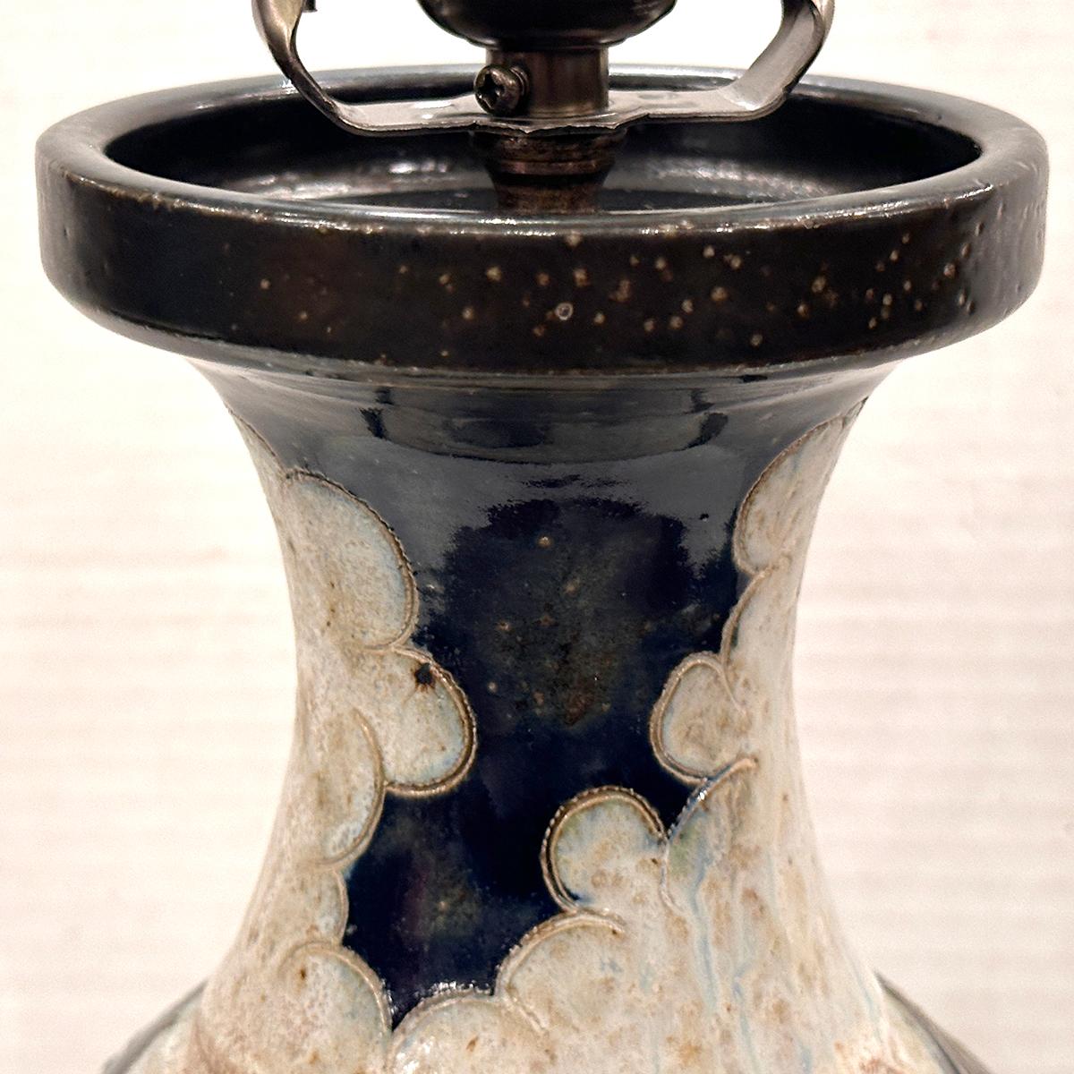 French Blue Swallows Table Lamp For Sale