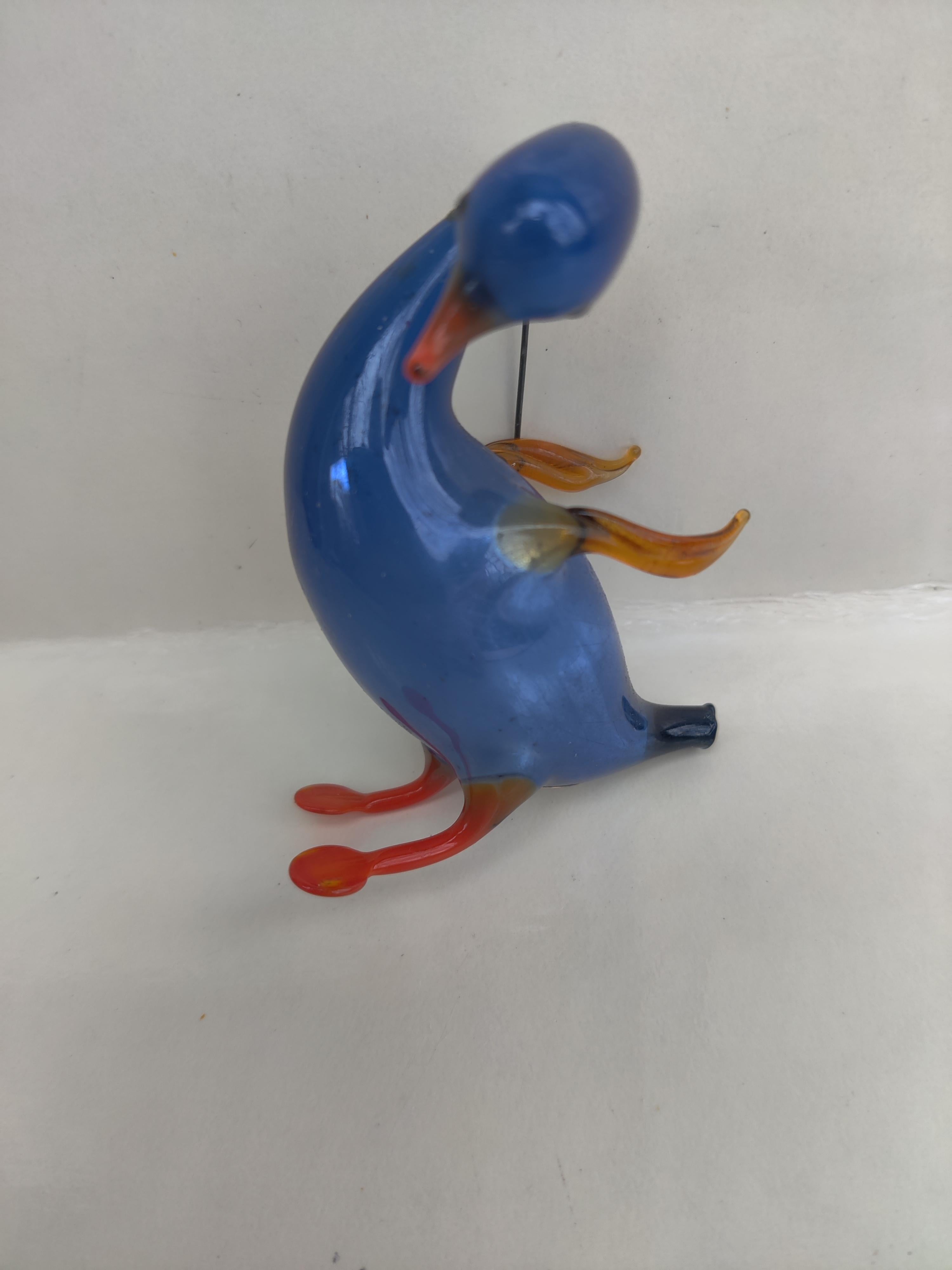 Blue Swan German Blown-Glass Ornament For Sale 1