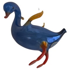 Ornament en verre soufflé allemand "Blue Swan" (cygne bleu)