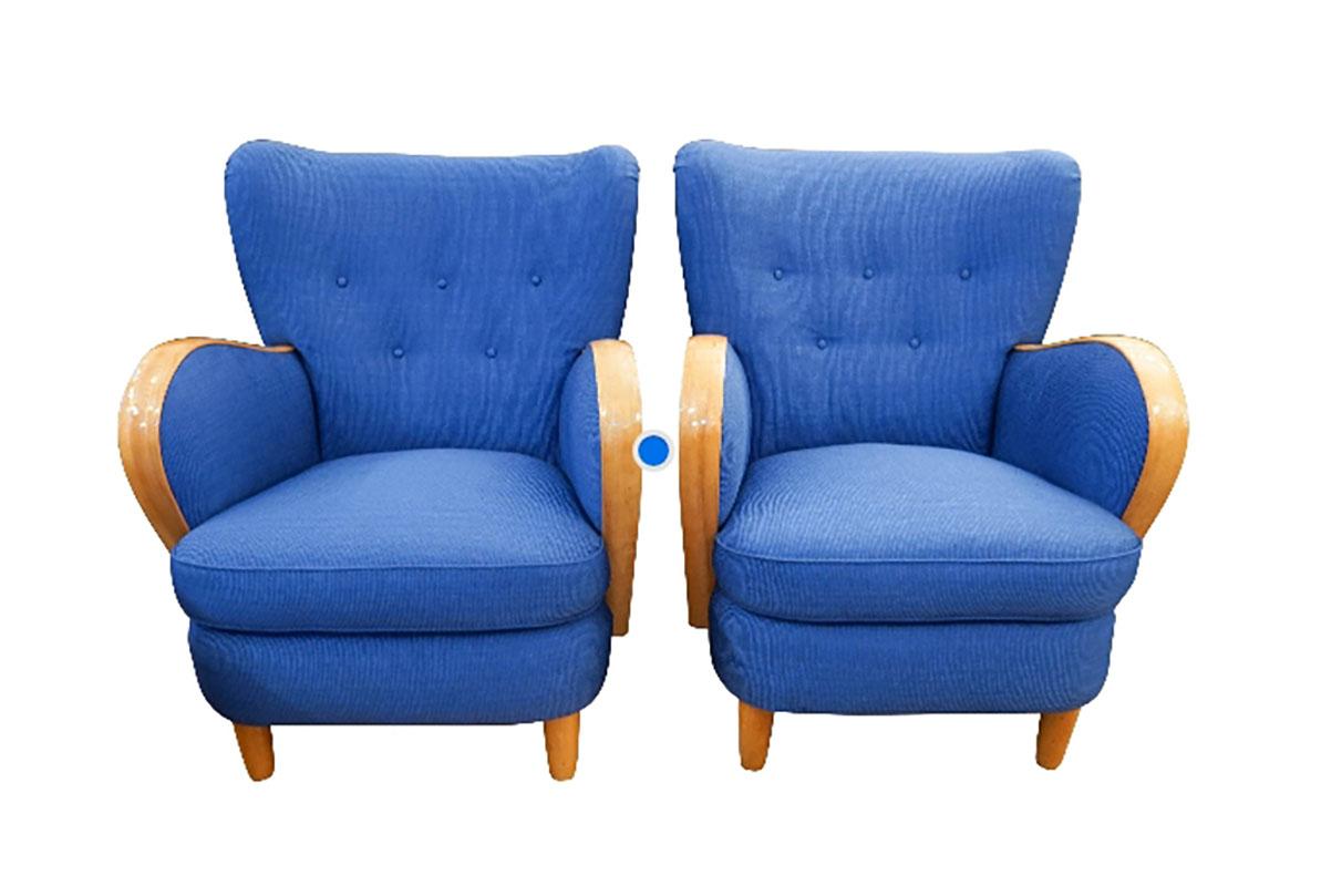 Blue Swedish Art Deco Lounge Group, 1940 In Good Condition For Sale In New York, NY