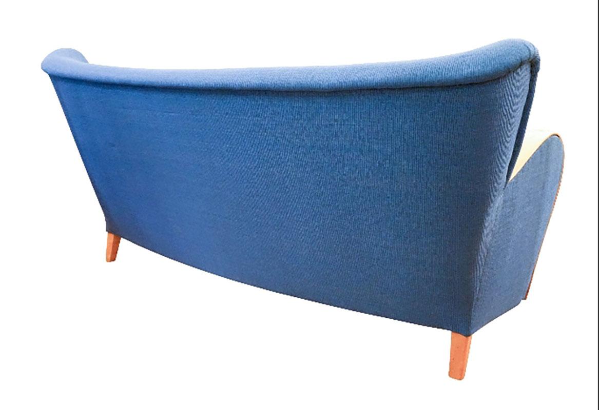 Birch Blue Swedish Art Deco Lounge Group, 1940 For Sale