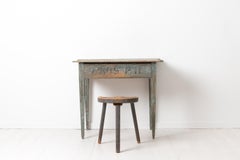 Blue Swedish Gustavian Wall Table in Pine