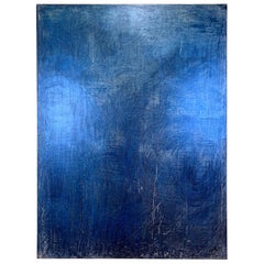 Blauer Wirbel, 2019, von Carol Post, venezianisches Gips und Acryl auf Leinwand