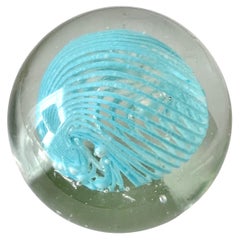 Used Blue Swirl Paper Weight