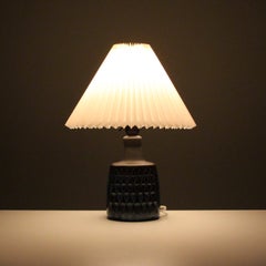 Blue Table Lamp by Einar Johansen Soholm 1960s, with Vintage Shade Included