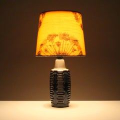 Blue Table Lamp by Einar Johansen Soholm 1960s, with Vintage Shade Included
