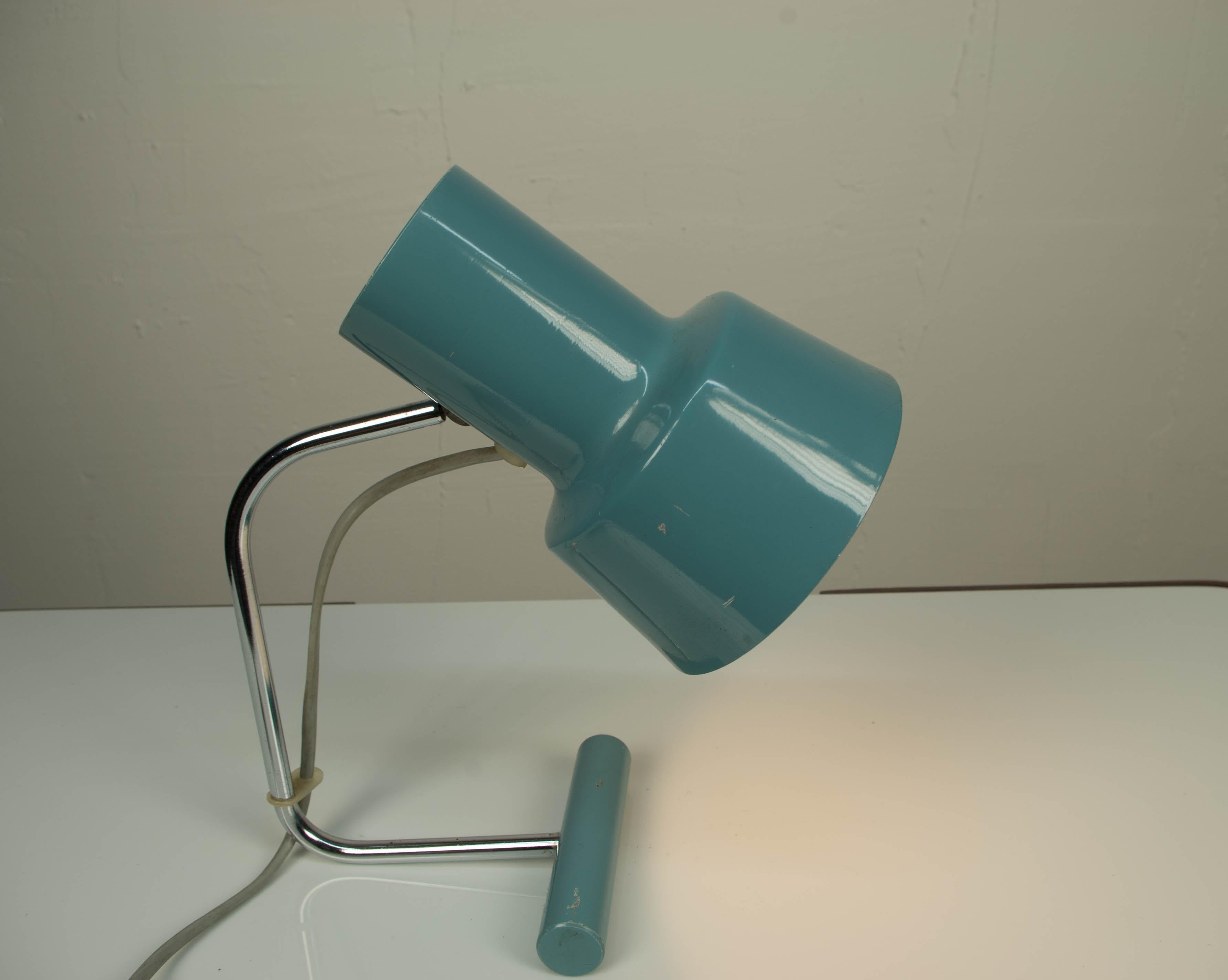 Lámpara de mesa azul de Josef Hurka para Napako, años 70 Moderno de mediados de siglo en venta
