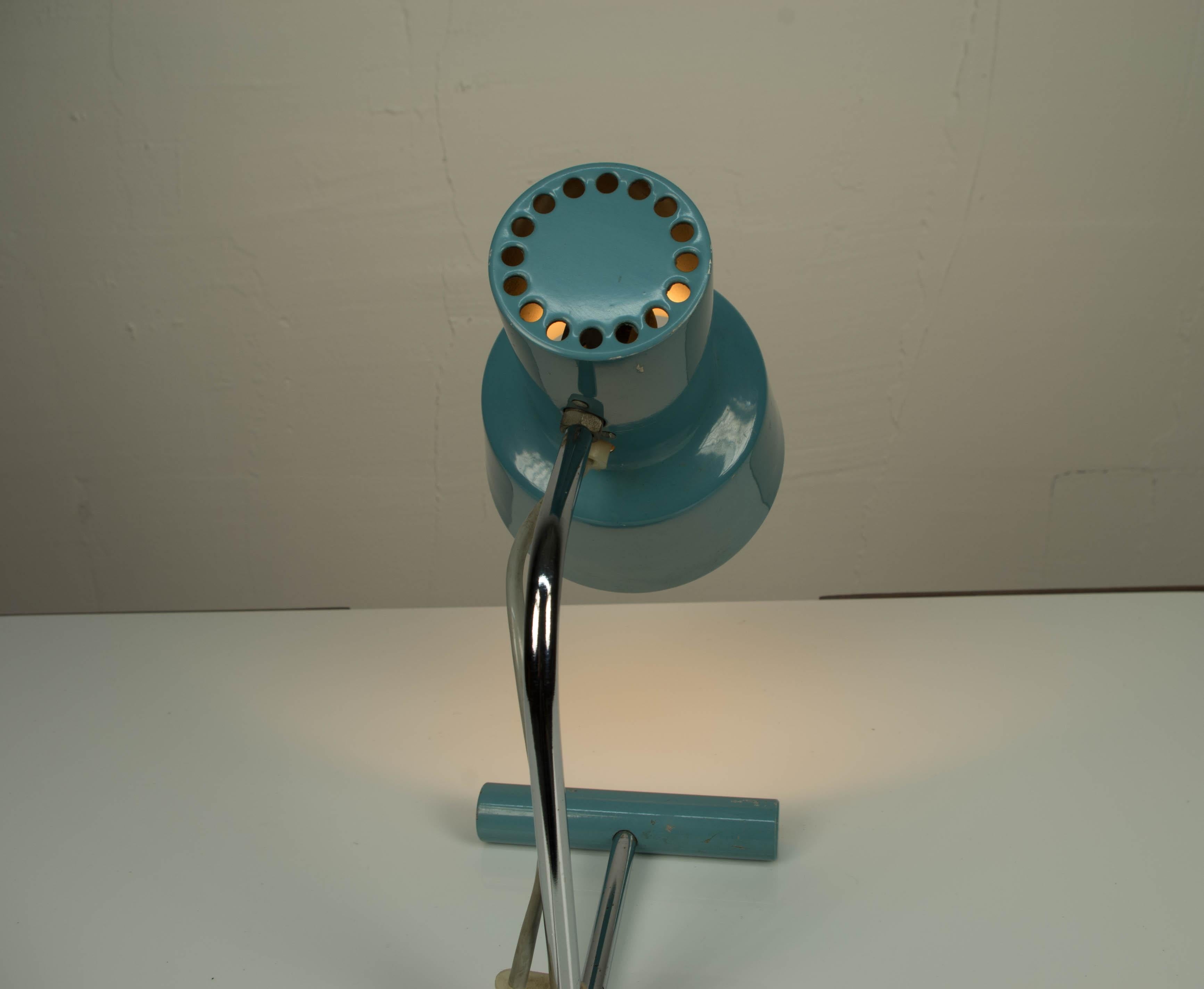 Czech Blue Table Lamp by Josef Hurka for Napako, 1970s For Sale