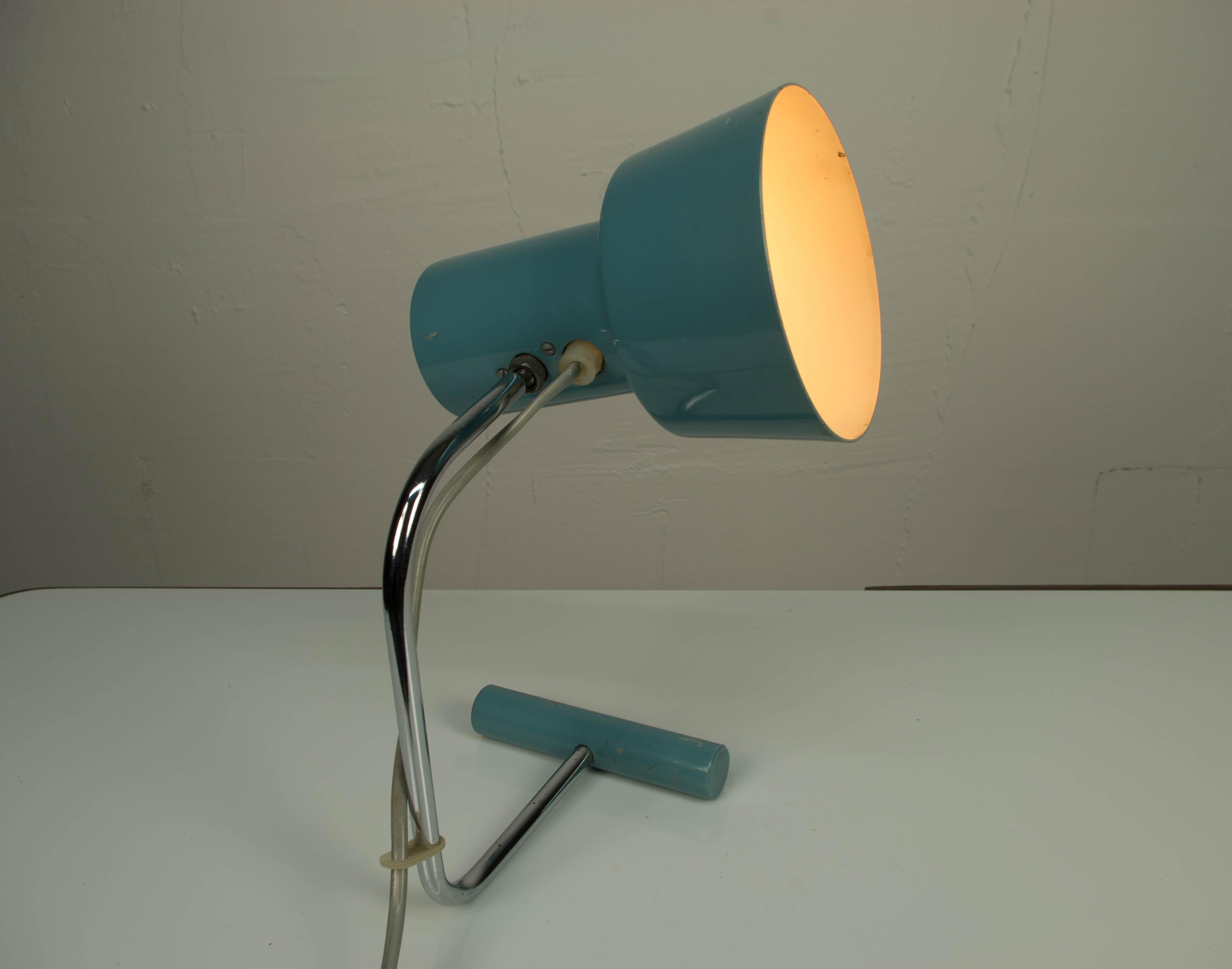 Blue Table Lamp by Josef Hurka for Napako, 1970s In Good Condition For Sale In Praha, CZ